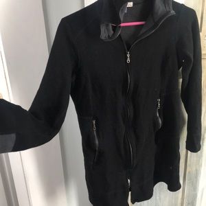 🌚 Black Womens Ibex Wool Tunic ZIP Hoodie 🌚